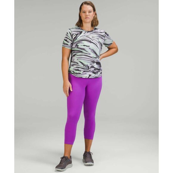 Lululemon High-Neck Running & Training T-Shirt Paint Glide Warp Size 4 NWT - Picture 2 of 5
